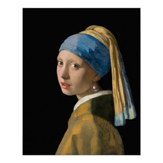 Póster Johannes Vermeer, Chica de Pearl Earring (Anverso)