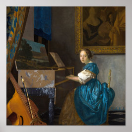 Póster Johannes Vermeer - Dama sentada ante una espineta