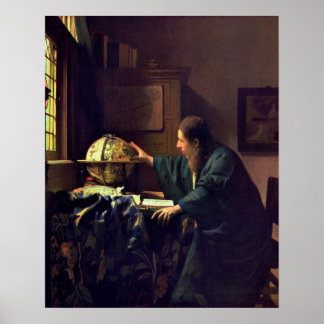 Póster Johannes Vermeer, el astrónomo
