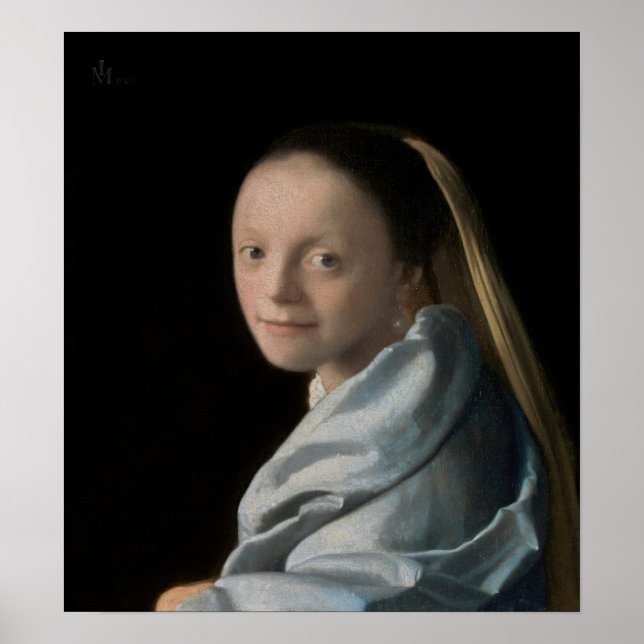 Póster Johannes Vermeer - Estudio de una joven mujer (Frente)