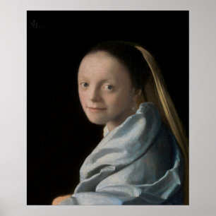 Póster Johannes Vermeer - Estudio de una joven mujer