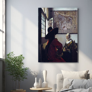 Póster Johannes Vermeer, Funcionario Y Chica Ridículo