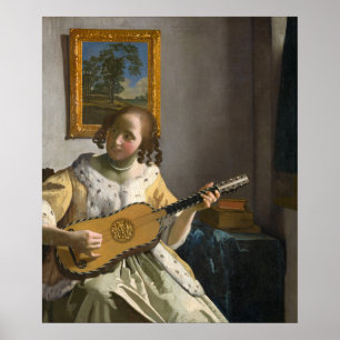 Póster Johannes Vermeer - Guitarrista