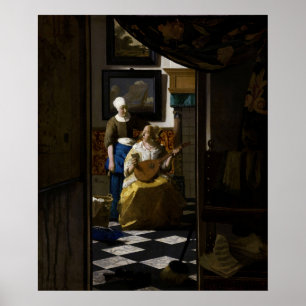 Póster Johannes Vermeer - La carta de amor