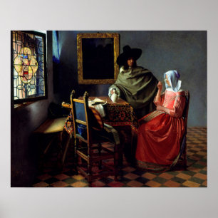 Póster Johannes Vermeer - La copa de vino