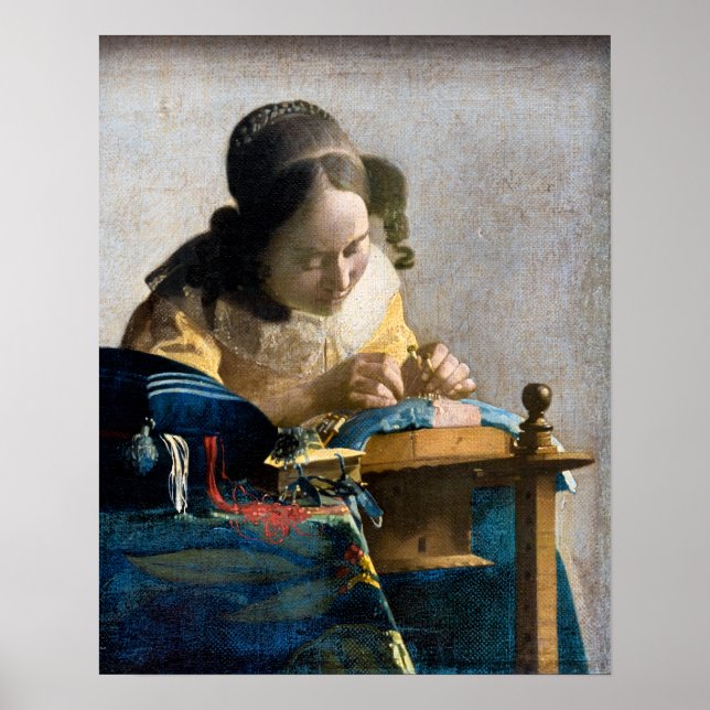 Póster Johannes Vermeer - La encajera (Frente)