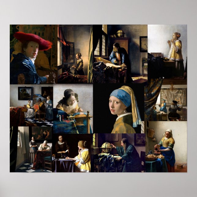 Póster Johannes Vermeer - Masterpieces Patchwork (Frente)