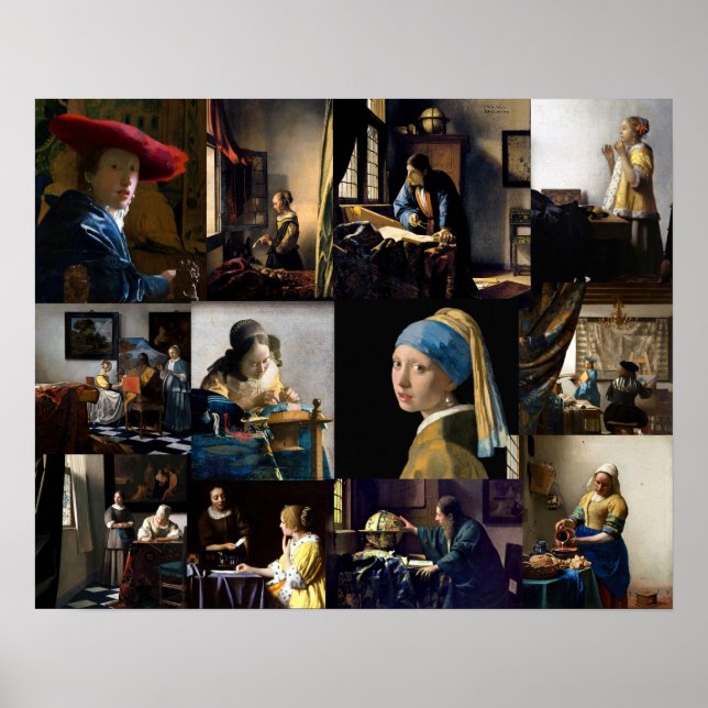 Póster Johannes Vermeer - Masterpieces Patchwork (Frente)