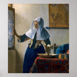 Póster Johannes Vermeer - Mujer con lanzador de agua