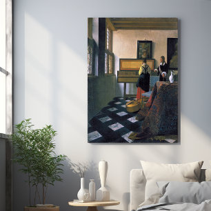 Póster Johannes Vermeer, van Delft, La lección de música