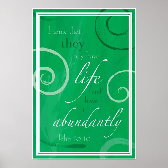 Póster John 10:10 - Life Abundant (Frente)