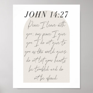 Póster John 14:27 Guión mínimo Boho Beige Arch