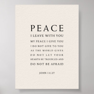 Póster John 14:27 Peace I leave with you