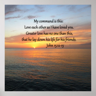 PÓSTER JOHN 15:12 SOL SOBRE EL OCÉANO