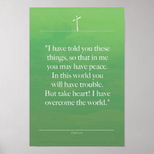 Póster John 16-33 citas de inspiración de la Biblia