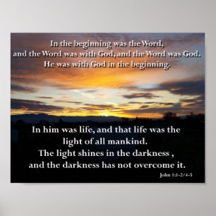 Póster John 1:1-2, 4-5. The Word