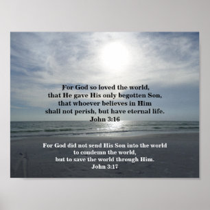 Póster JOHN 3:16 y JOHN 3:17