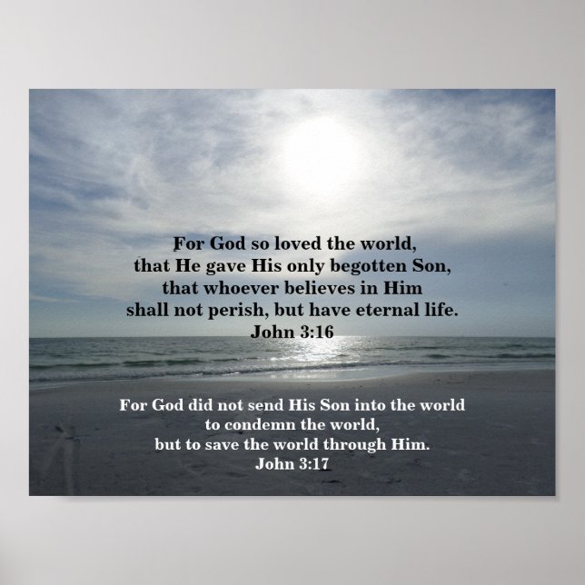 Póster JOHN 3:16 y JOHN 3:17 (Frente)