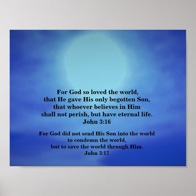 Póster JOHN 3:16 y JOHN 3:17 (Frente)