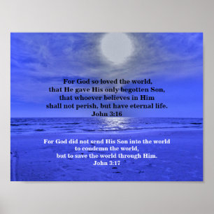 Póster JOHN 3:16 y JOHN 3:17 Poster