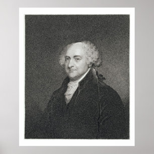 Póster John Adams, grabado por James Barton Longacre (179