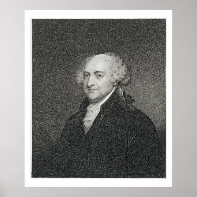 Póster John Adams, grabado por James Barton Longacre (179 (Frente)