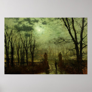 Póster John Atkinson Grimshaw - En La Puerta Del Parque