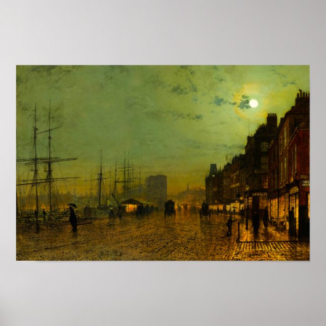 Póster John Atkinson Grimshaw Glasgow Docks (Frente)