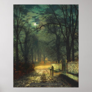 Póster John Atkinson Grimshaw Un carril luna 1874 CC0325