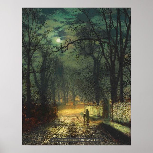 Póster John Atkinson Grimshaw Un carril luna 1874 CC0325 (Frente)