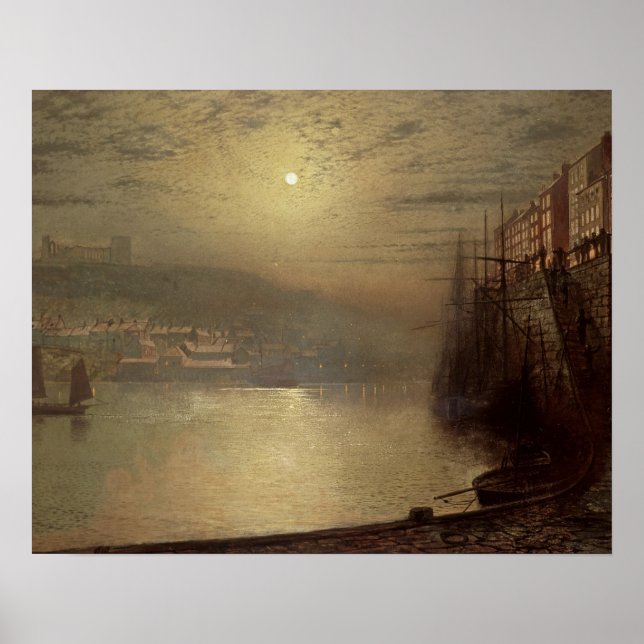 Póster John Atkinson Grimshaw | Whitby (aceite sobre lien (Frente)