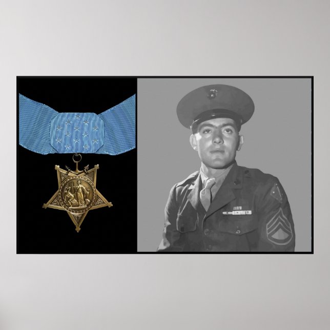 Póster John Basilone y la medalla de honor (Frente)