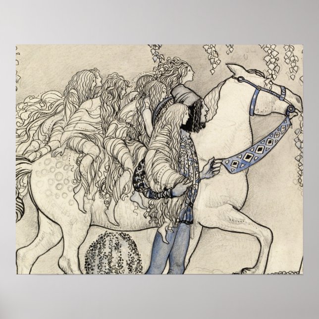 Póster John Bauer - El caballo que llevó al bit (Frente)