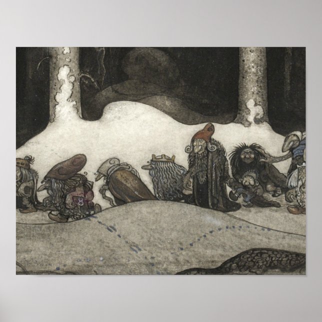 Póster John Bauer - En la noche de los Navidades (Frente)