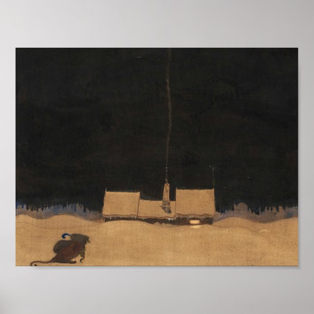 Póster John Bauer-La cabaña a los pies de la montaña (Frente)