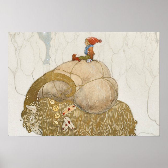 Póster John Bauer - La cabra de los Navidades (Frente)