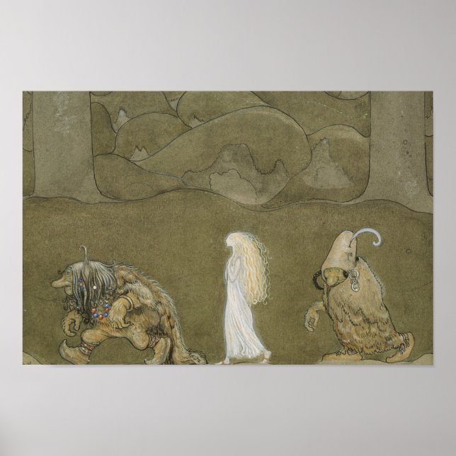 Póster John Bauer - La princesa y los trolls (Frente)