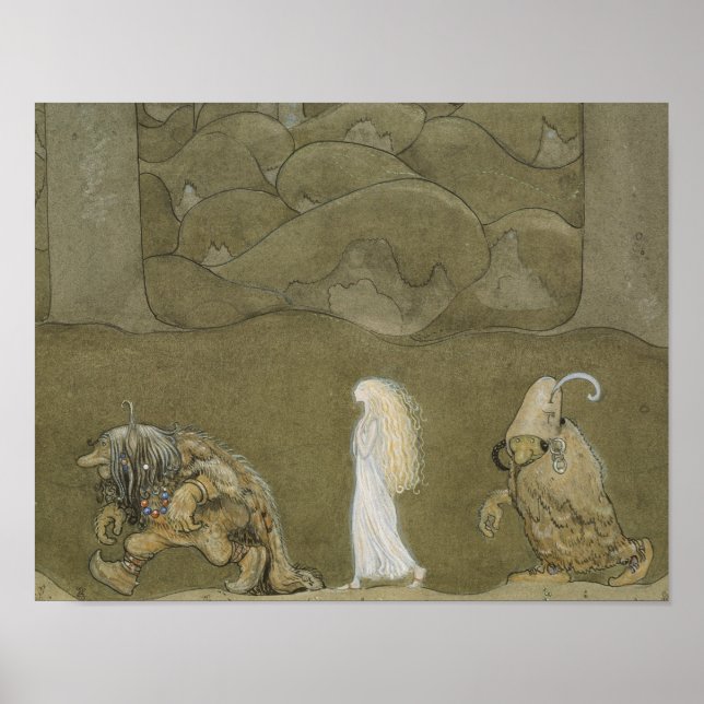 Póster John Bauer - La princesa y los trolls (Frente)
