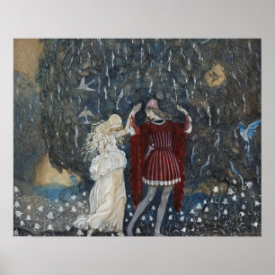 Póster John Bauer - Lena baila con el caballero