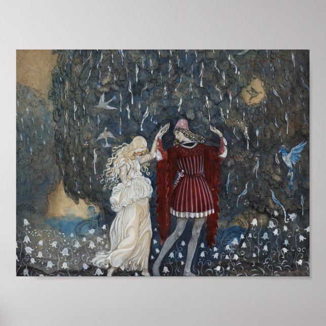 Póster John Bauer - Lena Dances with the Knight (Frente)