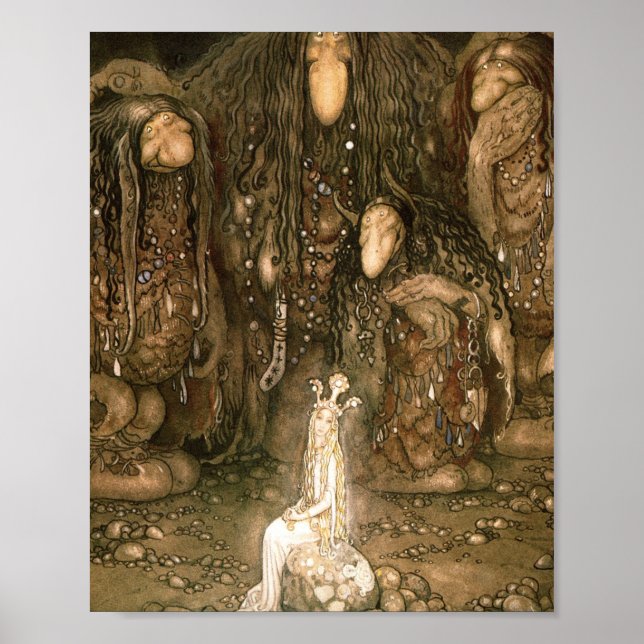 Póster John Bauer - Míralos, Madre De Troll, Mírense. (Frente)
