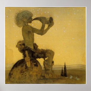 Póster John Bauer - Un pastor de hadas