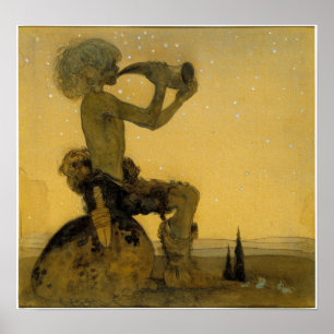 Póster John Bauer... voló sobre el cuerno