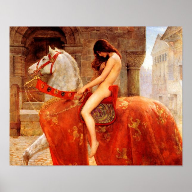 Póster John Collier | Lady Godiva - 1898 (Frente)