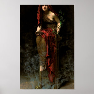 Póster John Collier Sacerdotisa de Delfos