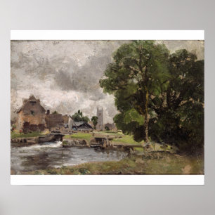 Póster John Constable   Dedham Lock y Mill