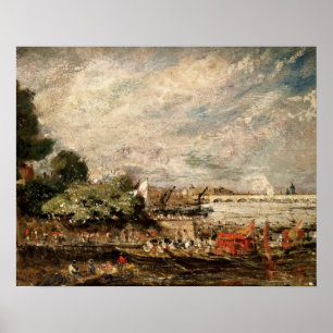 Póster John Constable   Puente Waterloo desde arriba de W