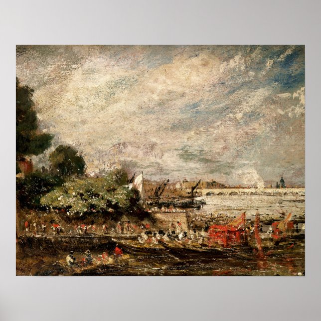 Póster John Constable | Puente Waterloo desde arriba de W (Frente)