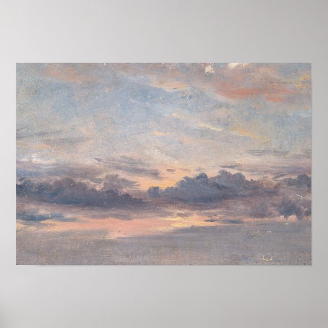 Póster John Constable - Un estudio en la nube, Sunset (Frente)