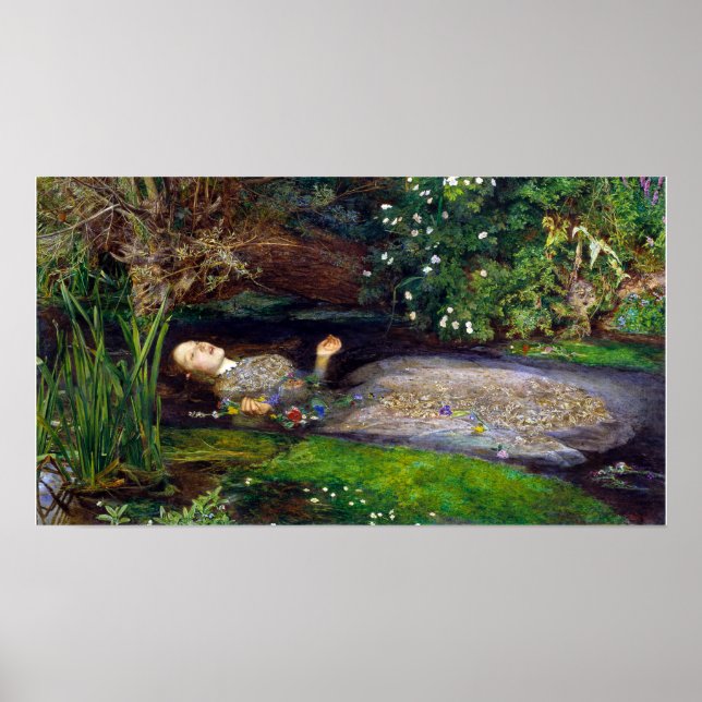Póster John Everett Millais Ophelia (Frente)